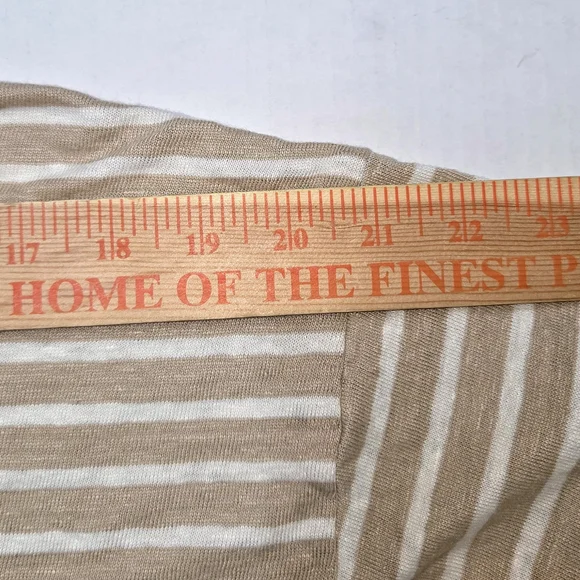 Faherty XL Striped Oceanside Linen V Neck T-Shirt short sleeve cropped slub knit - Picture 9 of 9